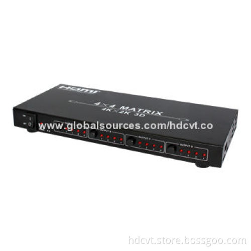4 x 4 HDMI 1.4 Matrix, 4K x 2K, 3D, Up to 300MHz Frequency